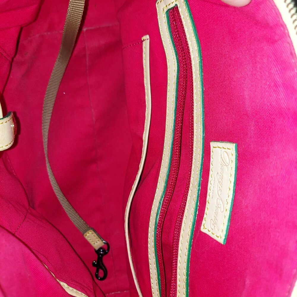 Dooney & Bourke Pink and White Hibiscus Floral Leather Satchel Pre-loved - Picture 5 of 7